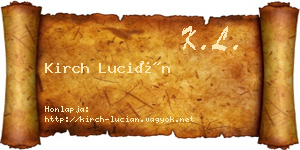 Kirch Lucián névjegykártya